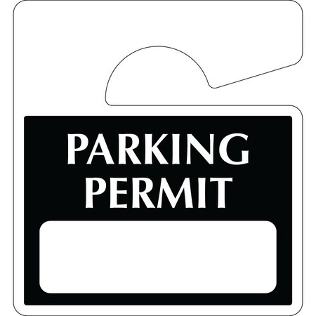 Lustre-Cal Laminated Hanging Parking Permit Black 3in x 2.75in 30mil Plastic 1 Blank No Pad, 50PK 253813301K0000